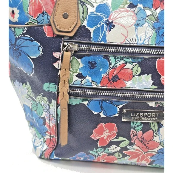 LIZ CLAIBORNE Floral Purse Women's Liz Sport Medium Tote 16 " Long x 10" Tall - Picture 7 of 12